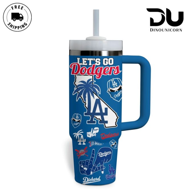 Official Dodgers Fan Mug  Lid  Large Handle Show Your Team Pride - Image 2
