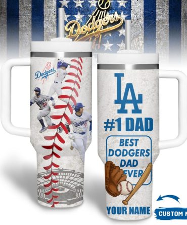 Custom Dodgers Tumbler - #1 Dad Gift - Best Dodgers Fan Cup - Personalize Name!