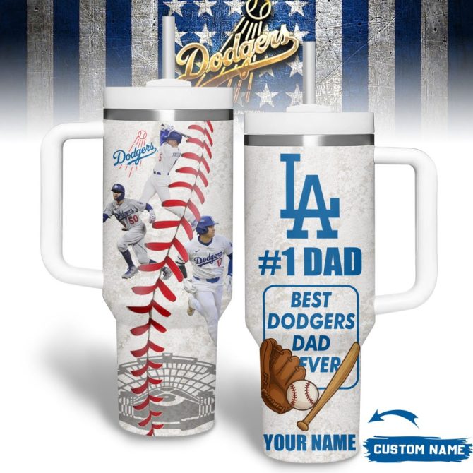 Custom La Baseball Tumbler - Best Dodgers Dad Gift With Your Name – Perfect For Fans!