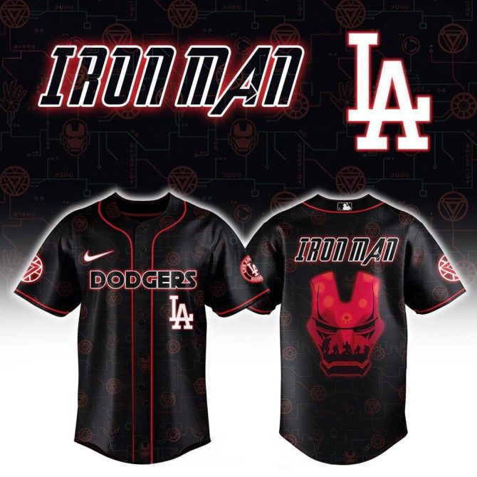 Iron Man Dodgers Jersey - Marvel X La Fan Edition - Limited Collector'S Item
