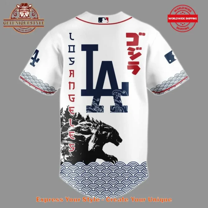 Limited Edition Godzilla X Dodgers Jersey – Unique Design & Worldwide Shipping - Image 3