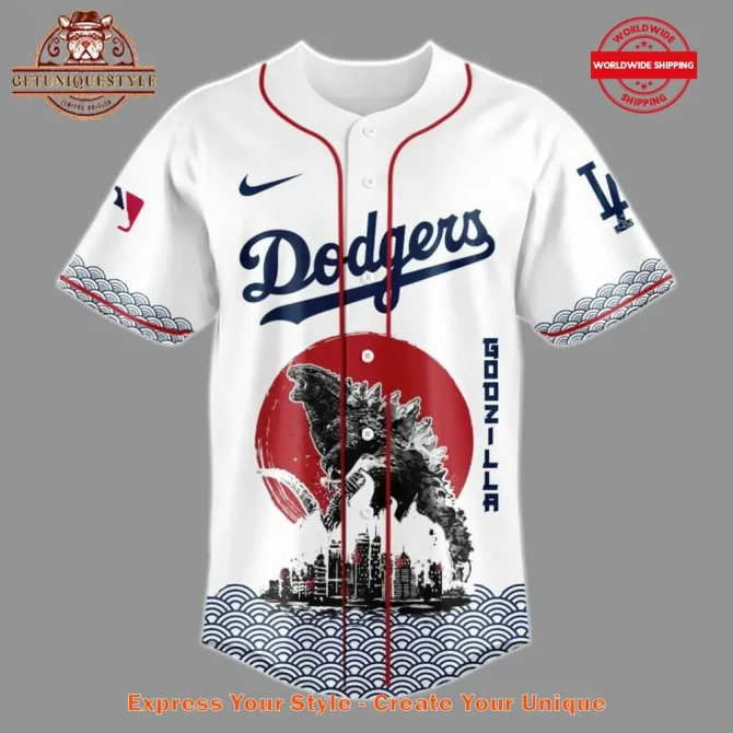 Limited Edition Godzilla X Dodgers Jersey – Unique Design & Worldwide Shipping - Image 2