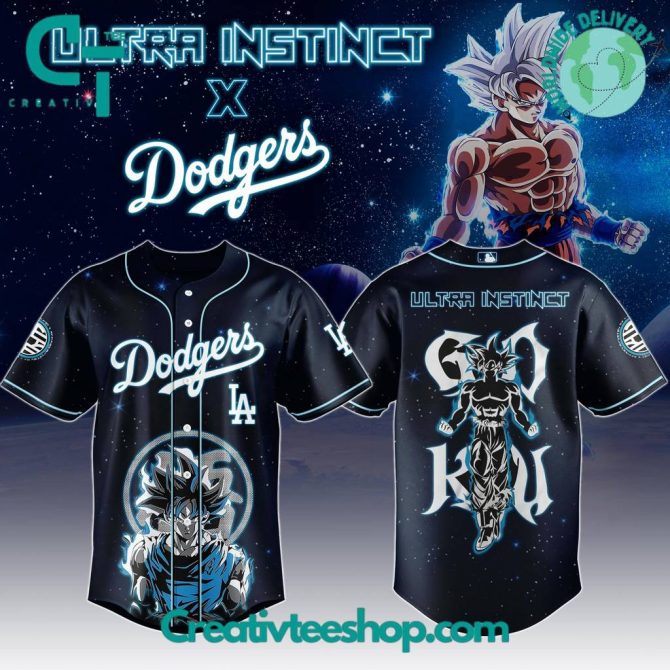 Limited Edition Ultra Instinct X Dodgers Jersey - Anime-Inspired Baseball Shirt
