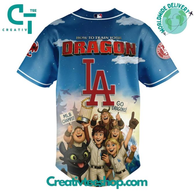 Limited Edition Dodgers X How To Train Your Dragon Jersey – Perfect For Fans! - Image 3