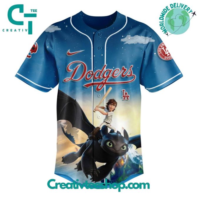 Limited Edition Dodgers X How To Train Your Dragon Jersey – Perfect For Fans! - Image 2
