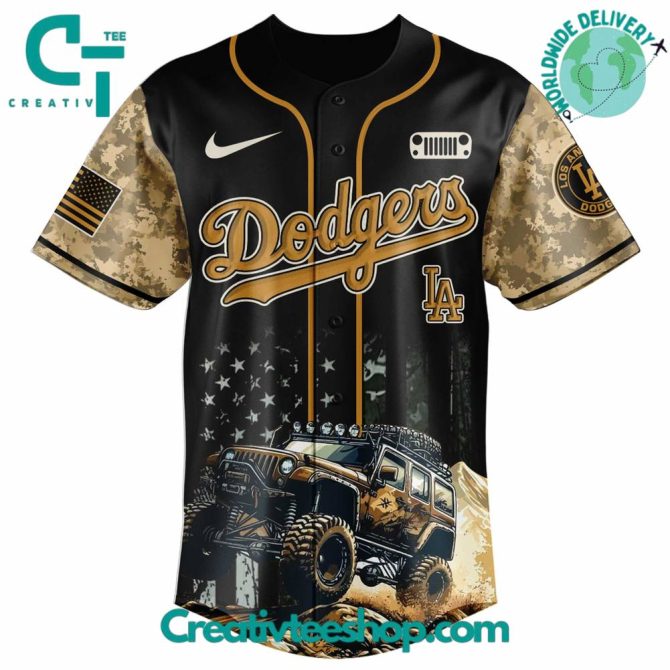 Jeep Life Off-Road Jersey - La Dodgers Camo Baseball Shirt For Adventurers - Image 2