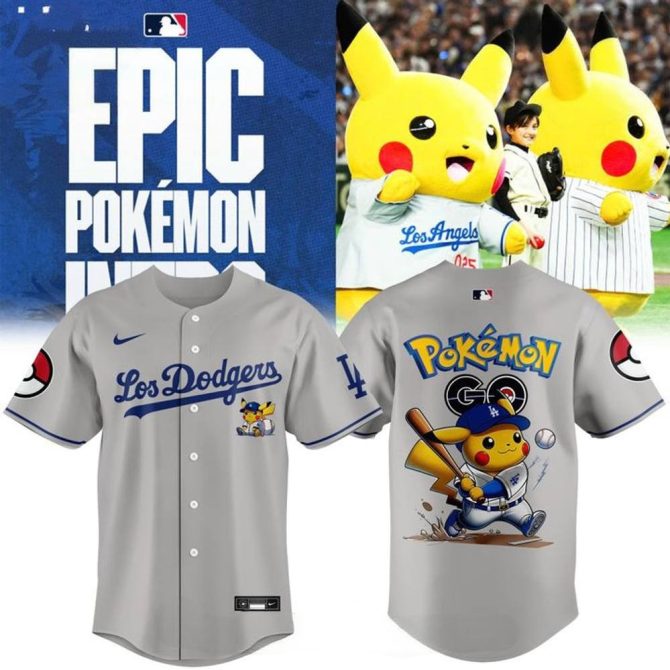 Epic Pokémon X Los Angeles Dodgers Jersey - Limited Edition Fan Gear For Baseball & Pikachu Lovers