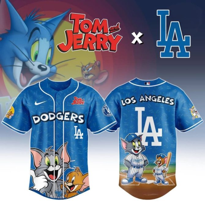 Exclusive Tom & Jerry X La Dodgers Baseball Jersey - Cartoon Fan'S Dream Gear!