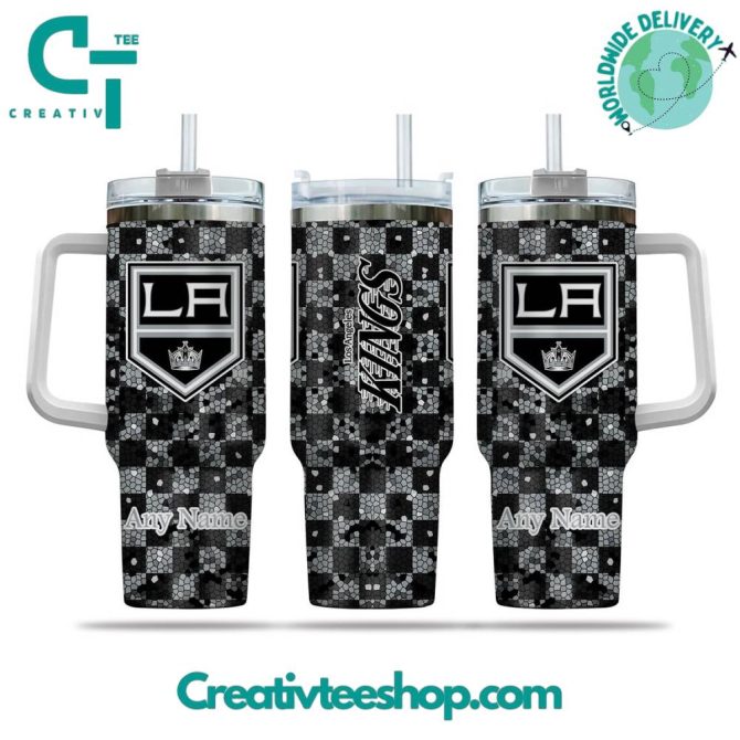 Custom La Kings Tumbler With Handle & Straw , Personalized Name , Perfect Gift For Fans