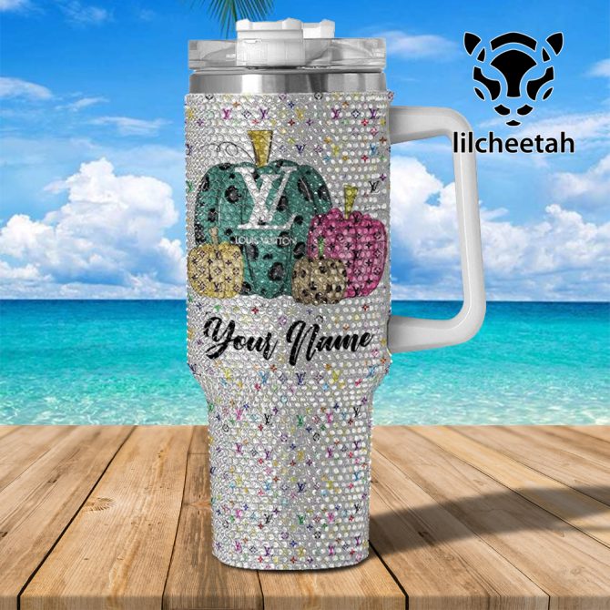 Louis Vuitton Stanley  Custom Bling Tumbler With Handle - Personalized Glitter Cup For Stylish Hydration