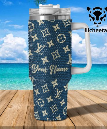 Louis Vuitton Stanley Tumbler Cup Personalized Rhinestone Travel Mug – Custom Name, Stylish Insulated Tumbler For On-The-Go