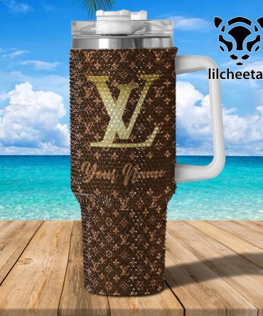Louis Vuitton Stanley Tumbler Cup Personalized Luxury Rhinestone Tumbler With Handle - Custom Name Glitter Cup For Stylish Hydration