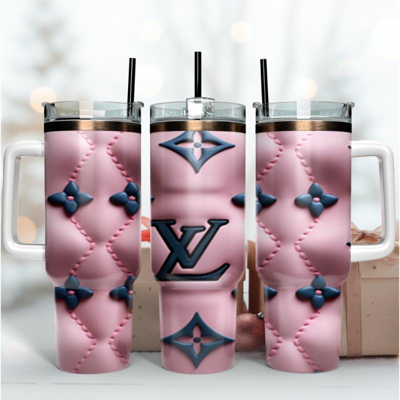Louis Vuitton Stanley Cup, 40 Oz Tumbler With Handle, Stylish & Insulated For Hot/Cold Drinks - Perfect Gift