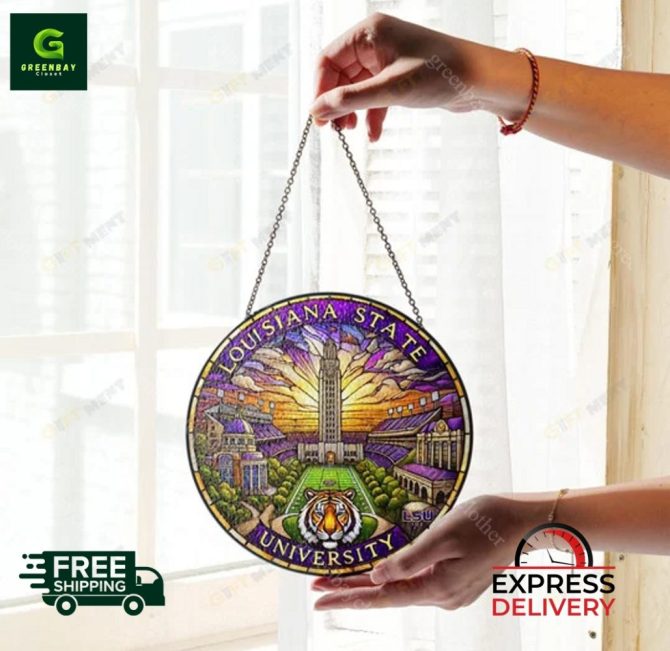 Louisiana State University Stained Glass Suncatcher - Free Shipping & Express Delivery - Image 3