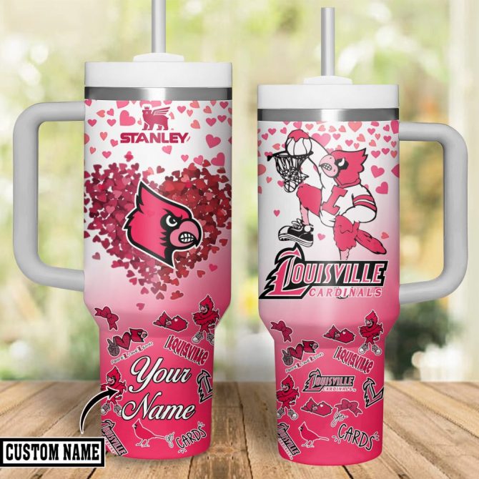 Custom Louisville Cardinals Tumbler - Personalized Stanley Cup Mug With Handle & Straw - Perfect Gift!