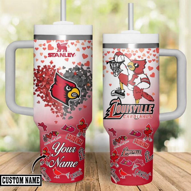 Custom Louisville Cardinals Tumbler - Personalized Stanley Cup Mug With Handle & Straw - Perfect Gift! - Image 2