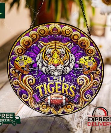 Lsu Tigers Stained Glass Suncatcher - Vibrant Home Decor , Free Shipping