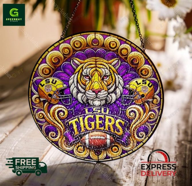 Lsu Tigers Stained Glass Suncatcher - Vibrant Home Decor , Free Shipping
