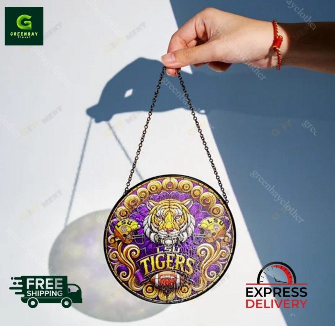 Lsu Tigers Stained Glass Suncatcher - Vibrant Home Decor , Free Shipping - Image 2