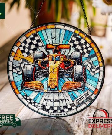 Stunning F1 Racing Car Stained Glass Suncatcher - Handmade Decor , Free Shipping