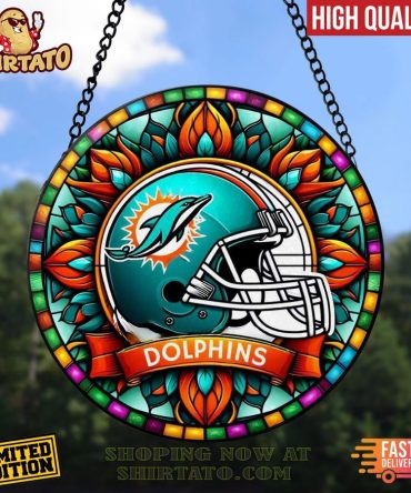 Limited Edition Stained Glass Dolphins Helmet Suncatcher - High Quality Decor