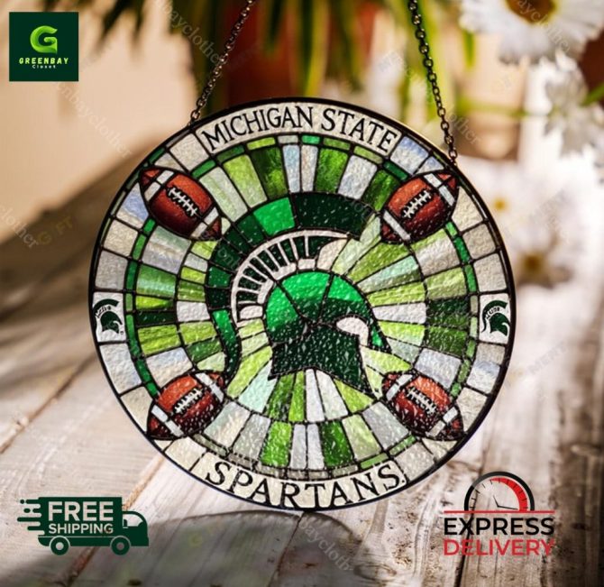 Michigan State Spartans Stained Glass Suncatcher – Free Shipping & Express Delivery