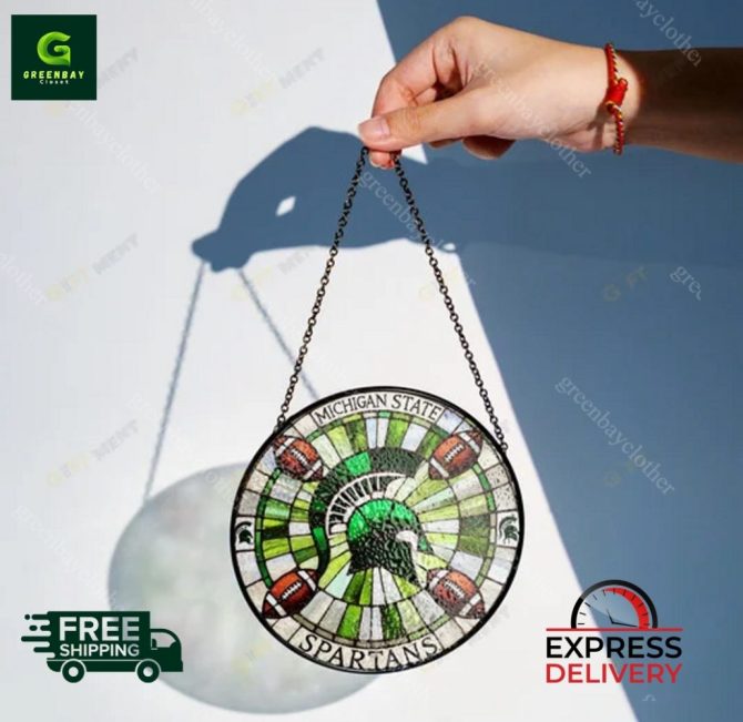 Michigan State Spartans Stained Glass Suncatcher – Free Shipping & Express Delivery - Image 2