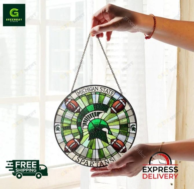 Michigan State Spartans Stained Glass Suncatcher – Free Shipping & Express Delivery - Image 3