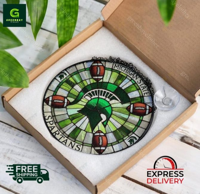 Michigan State Spartans Stained Glass Suncatcher – Free Shipping & Express Delivery - Image 5