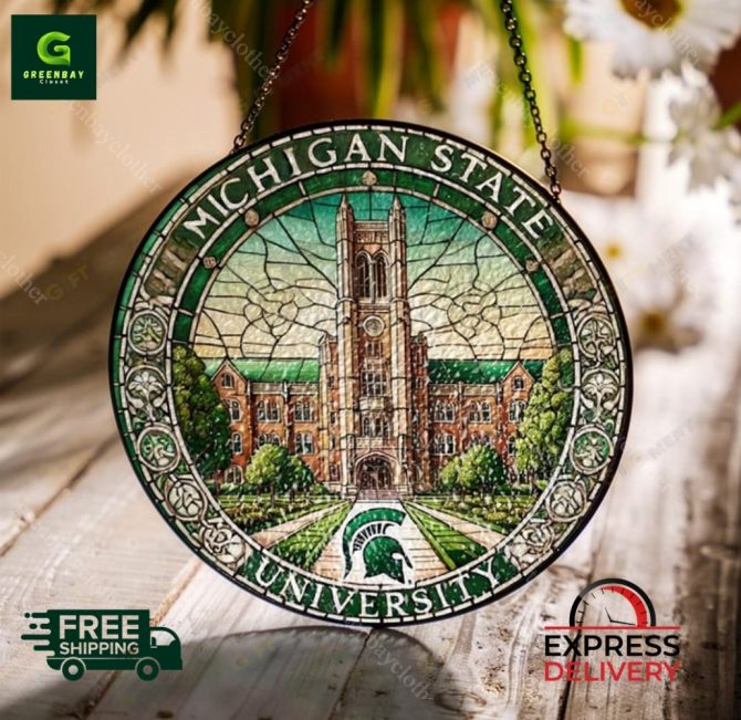 Michigan State University Stained Glass Suncatcher - Free Shipping & Express Delivery