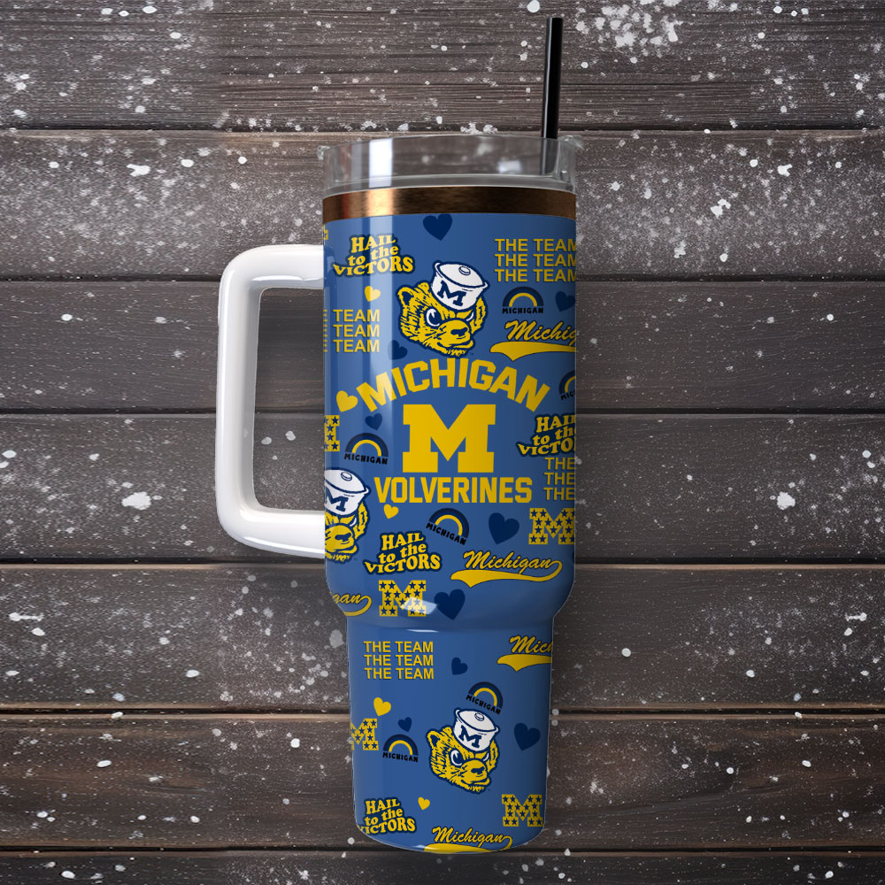 Stay Hydrated With Michigan Wolverines Tumbler - 20Oz Insulated Mug & Straw For Fans! - Image 4