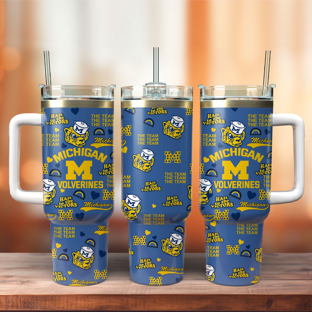 Stay Hydrated With Michigan Wolverines Tumbler - 20Oz Insulated Mug & Straw For Fans!