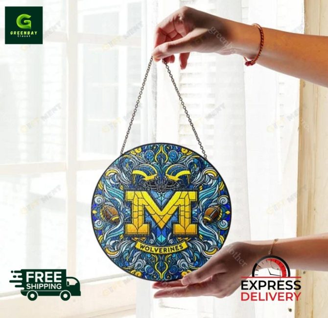 Stunning Wolverines Stained Glass Panel - Vibrant Design, Free Shipping & Express Delivery! - Image 3