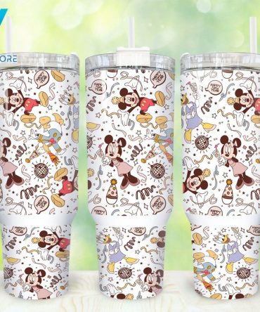 Fun Cartoon Character Tumbler With Handle & Straw - 30Oz Insulated Travel Mug