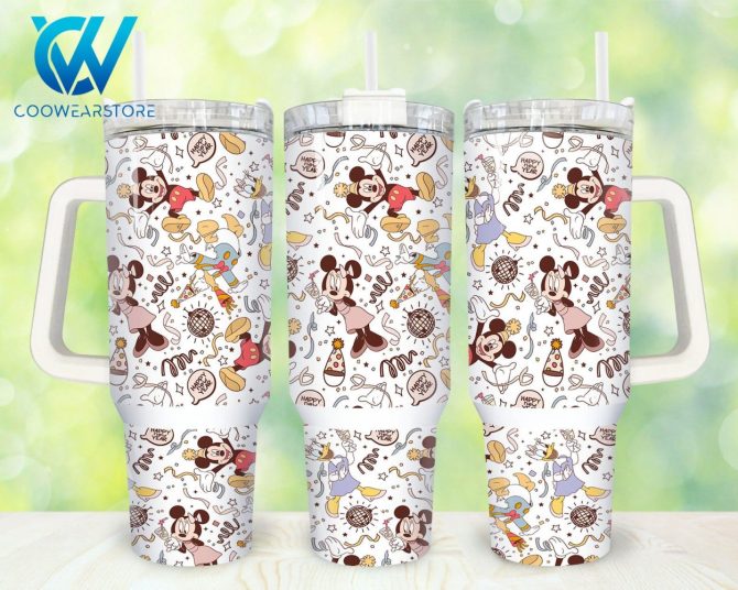 Fun Cartoon Character Tumbler With Handle & Straw - 30Oz Insulated Travel Mug