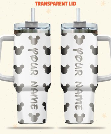 Customizable Mouse Ears Tumbler With Handle & Straw - Personalized Gift For Kids & Adults