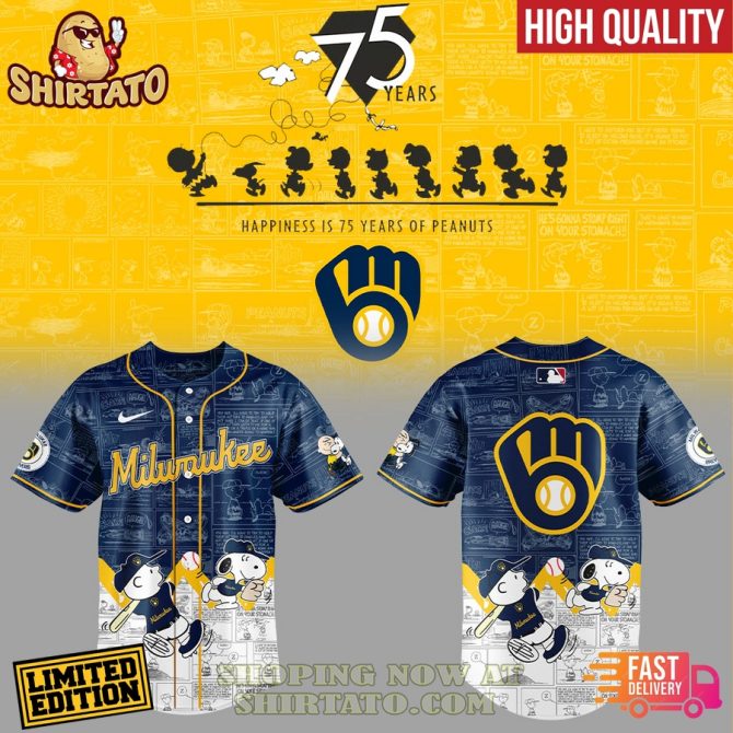 Limited Edition Milwaukee Peanuts 75Th Anniversary Baseball Jersey - Fast Delivery!