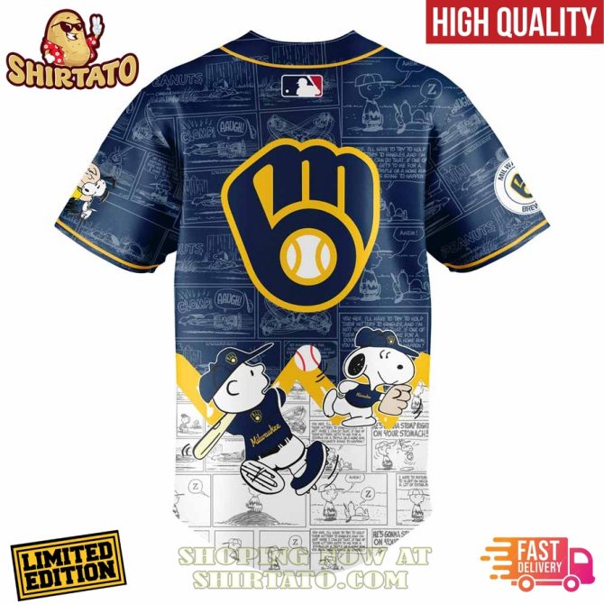 Limited Edition Milwaukee Peanuts 75Th Anniversary Baseball Jersey - Fast Delivery! - Image 3