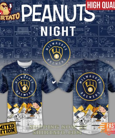 Limited Edition Milwaukee Brewers Peanuts Night Jersey - Fast Delivery!