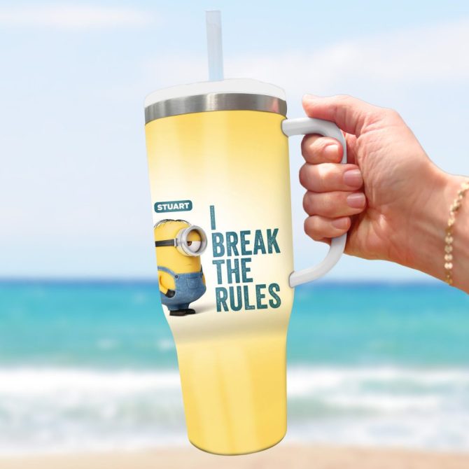 Funny Minion Tumbler With Straw - Customizable Name - Perfect Gift For Fans - Image 5