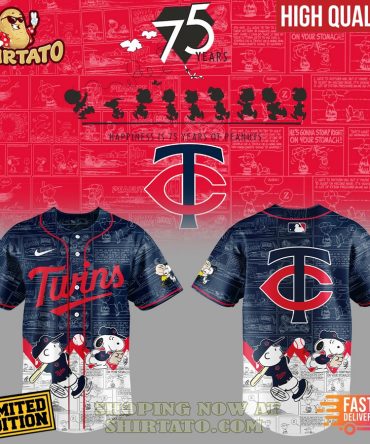 Limited Edition Peanuts Twins Jersey – 75Th Anniversary High-Quality Baseball Shirt