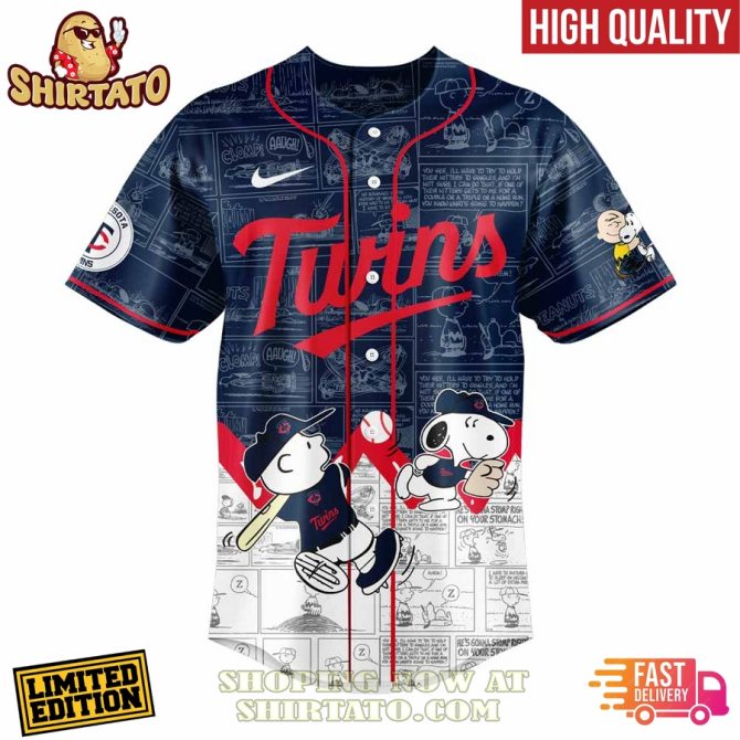 Limited Edition Peanuts Twins Jersey – 75Th Anniversary High-Quality Baseball Shirt - Image 2