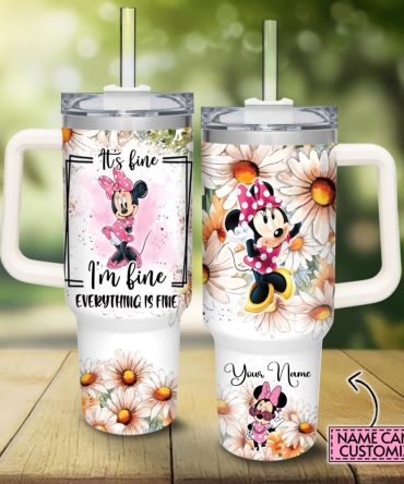 Louis Vuitton Stanley Tumbler Cup Customizable Minnie Mouse Floral Tumbler With Handle - Personalized Cute Gift