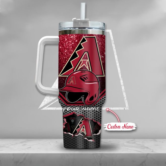 Custom Arizona Baseball Tumbler With Mickey Mouse - Personalized Name Gift - Image 3