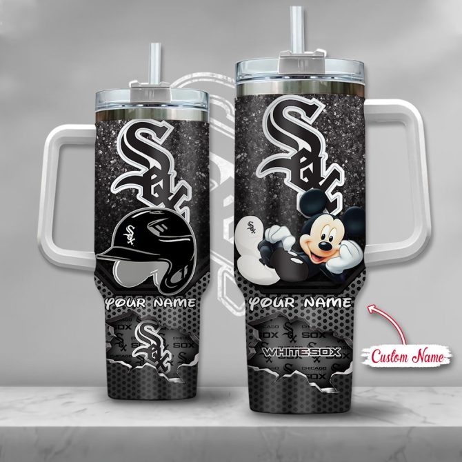 Custom Name Chicago Baseball Tumbler With Cartoon Design - Perfect Gift For Fans