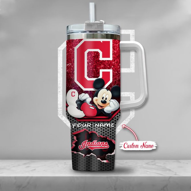 Custom Name Mickey Mouse Baseball Tumbler – Personalized 20Oz Insulated Mug With Straw - Image 2