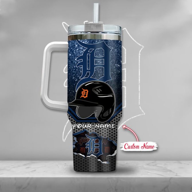Custom Name Detroit Baseball Tumbler With Mickey Mouse Design - Double-Wall Insulated Mug - Image 3