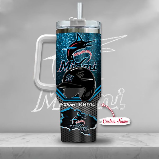 Custom Miami Marlins Tumbler With Mickey Mouse Design - Personalized Name Gift - Image 3
