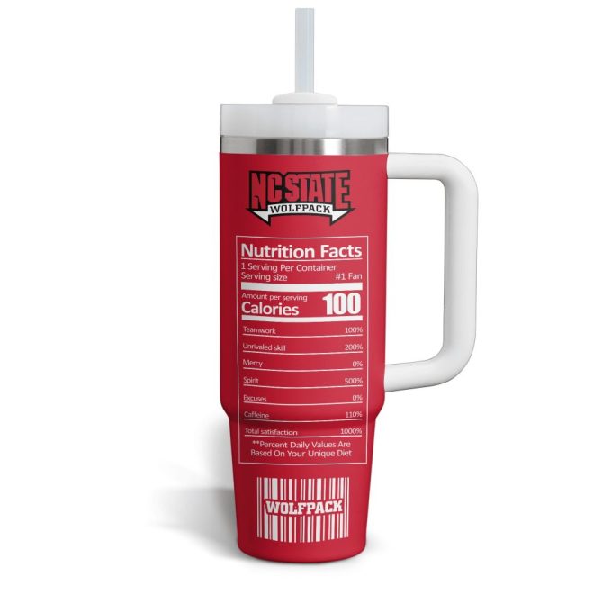Custom Nc State Wolfpack Tumbler With Straw - Personalize Your Name - Perfect Gift For Fans - Image 3