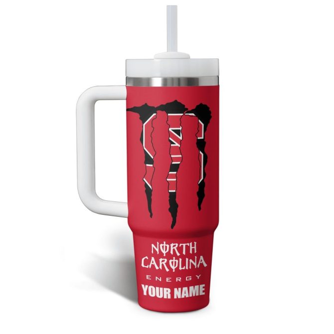Custom Nc State Wolfpack Tumbler With Straw - Personalize Your Name - Perfect Gift For Fans - Image 2